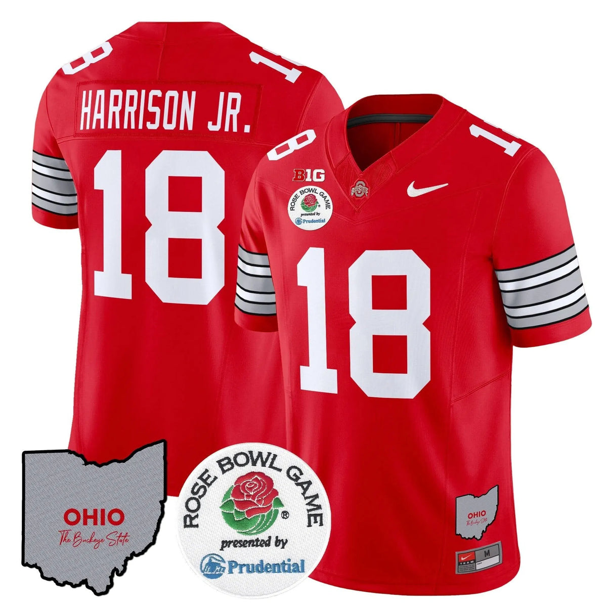 Personalized OSB 'Heritage Stripe' Rose Bowl Vapor Limited Jersey - Red / Marvin Harrison Jr. Stitched