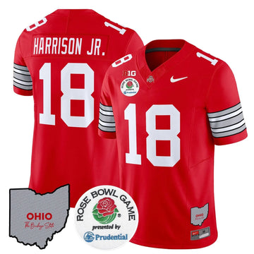 Personalized OSB 'Heritage Stripe' Rose Bowl Vapor Limited Jersey - Red / Marvin Harrison Jr. Stitched