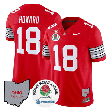 Personalized OSB 'Heritage Stripe' Rose Bowl Vapor Limited Jersey - Red / Will Howard Stitched