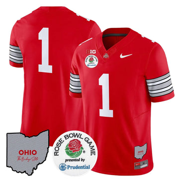Personalized OSB 'Heritage Stripe' Rose Bowl Vapor Limited Jersey - Red / #1 Team Stitched