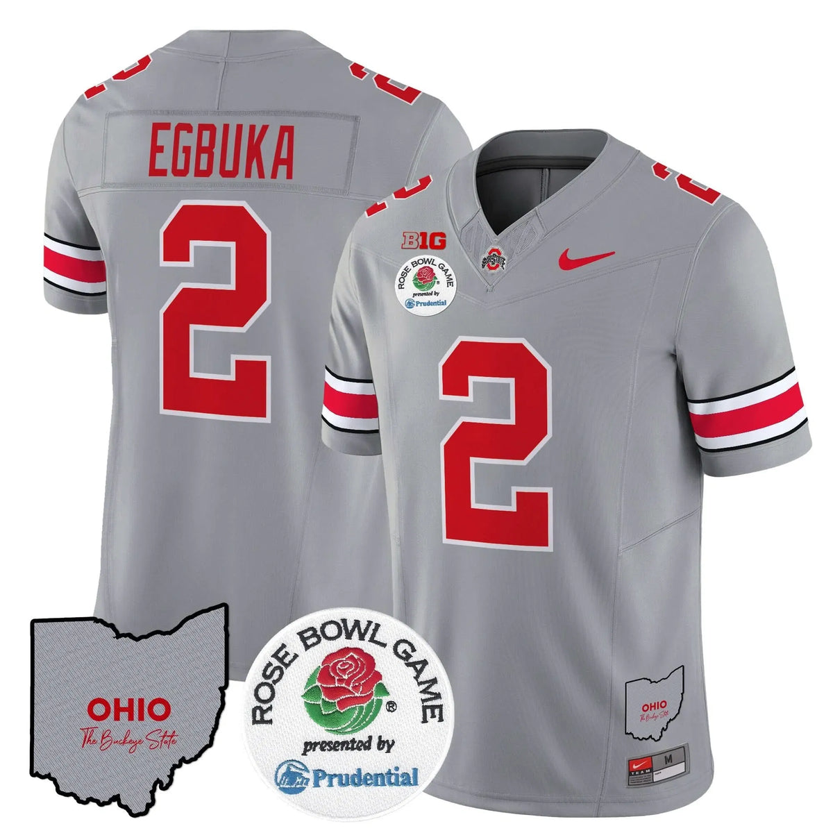 Personalized OSB Rose Bowl Vapor Limited Jersey V2 - Gray / Emeka Egbuka Stitched