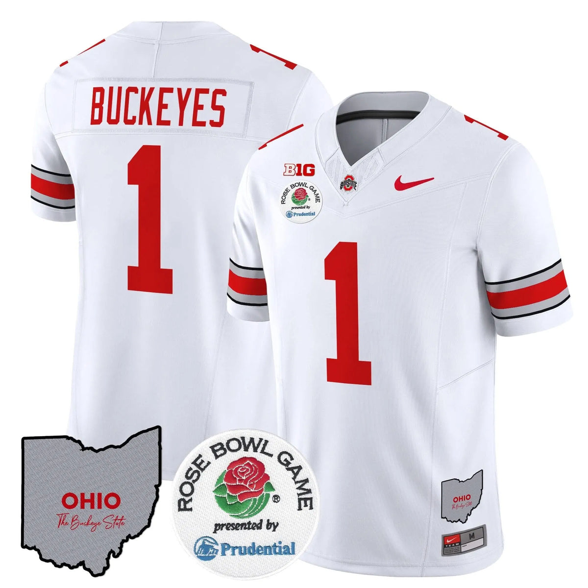 Personalized OSB Rose Bowl Vapor Limited Jersey V2 - White / #1 Buckeyes Stitched