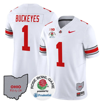 Personalized OSB Rose Bowl Vapor Limited Jersey V2 - White / #1 Buckeyes Stitched