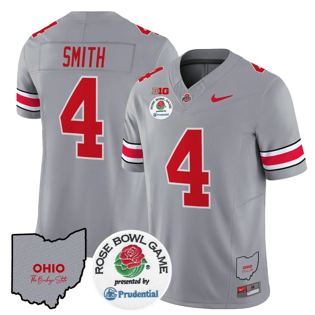 Personalized OSB Rose Bowl Vapor Limited Jersey V2 - Gray / Jeremiah Smith Stitched