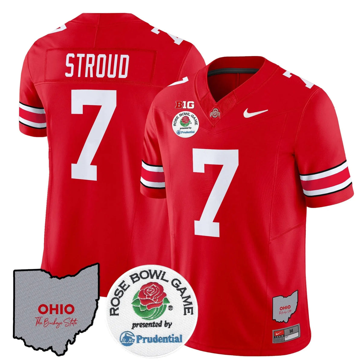 Personalized OSB Rose Bowl Vapor Limited Jersey V2 - Red / C J Stroud Stitched
