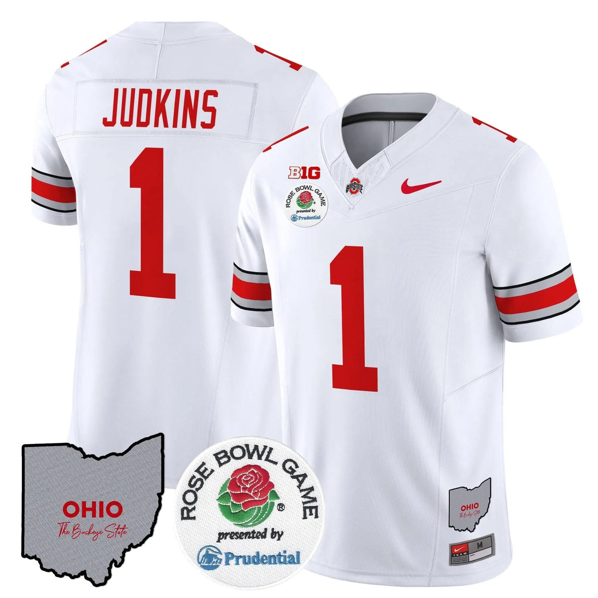Personalized OSB Rose Bowl Vapor Limited Jersey V2 - White / Quinshon Judkins Stitched