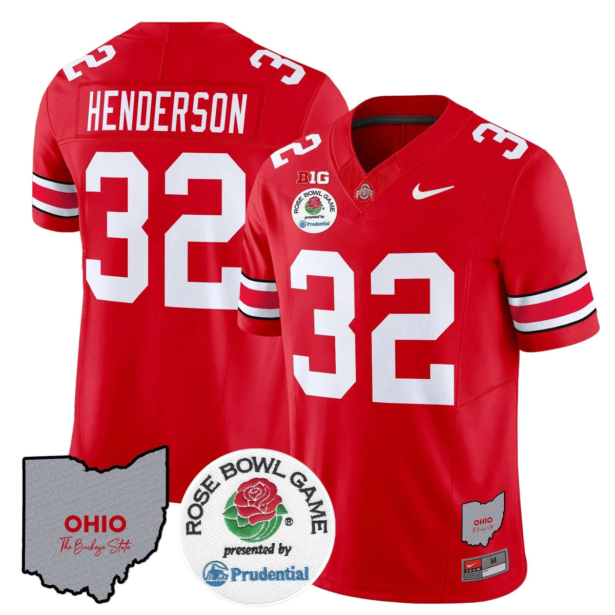 Personalized OSB Rose Bowl Vapor Limited Jersey V2 - Red / TreVeyon Henderson Stitched