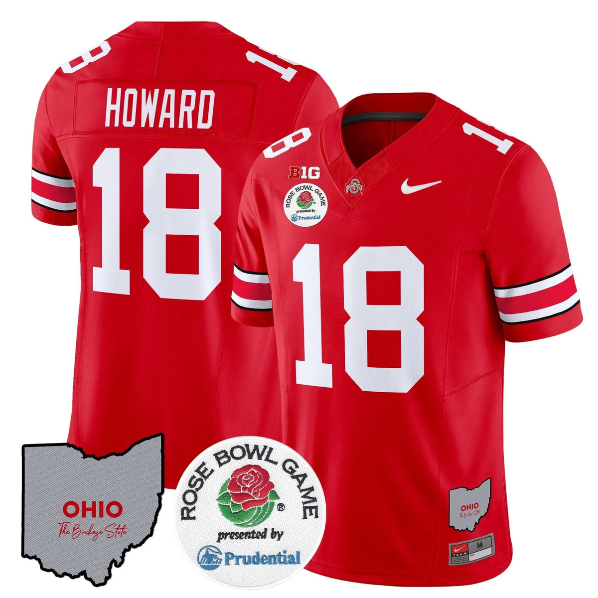 Personalized OSB Rose Bowl Vapor Limited Jersey V2 - Red / Will Howard Stitched