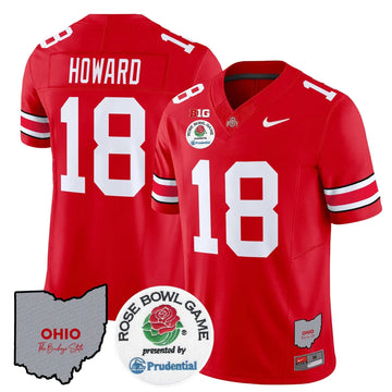Personalized OSB Rose Bowl Vapor Limited Jersey V2 - Red / Will Howard Stitched