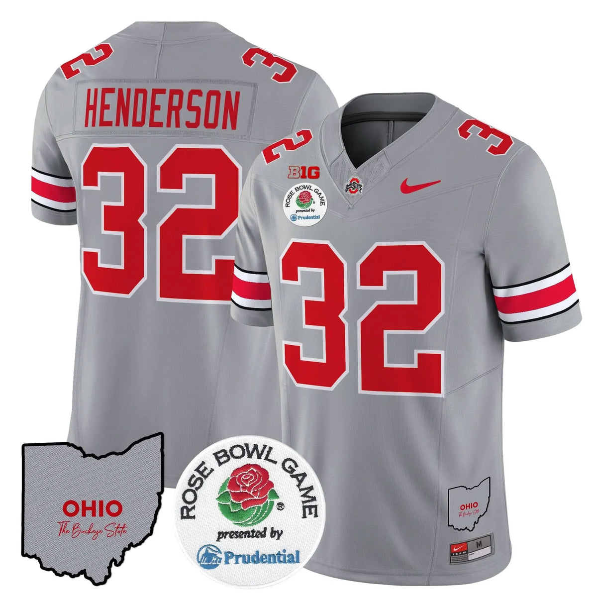 Personalized OSB Rose Bowl Vapor Limited Jersey V2 - Gray / TreVeyon Henderson Stitched