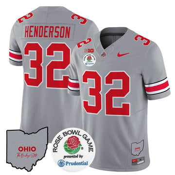 Personalized OSB Rose Bowl Vapor Limited Jersey V2 - Gray / TreVeyon Henderson Stitched