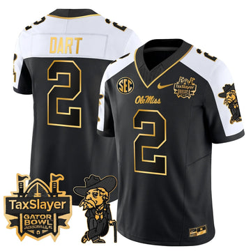 Personalized OMB 2026 Gator Bowl Patch Gold Vapor Limited Jersey - Alternate / Jaxson Dart Stitched