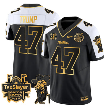 Personalized OMB 2026 Gator Bowl Patch Gold Vapor Limited Jersey - Alternate / Trump Stitched