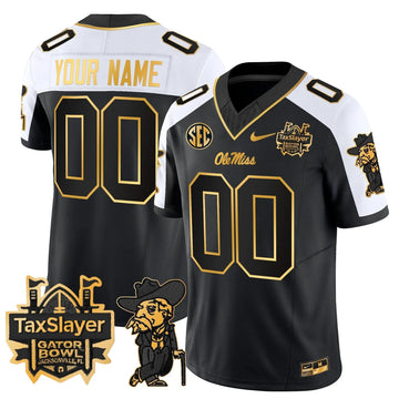 Personalized OMB 2026 Gator Bowl Patch Gold Vapor Limited Custom Jersey - Alternate Stitched