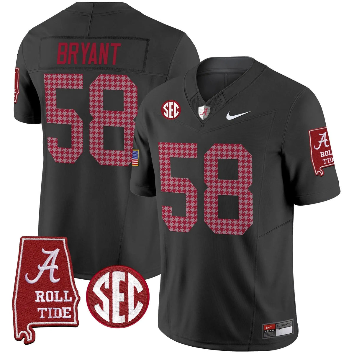 Personalized ACT Pro Combat Vapor Limited Jersey - Black / Bear Bryant Stitched