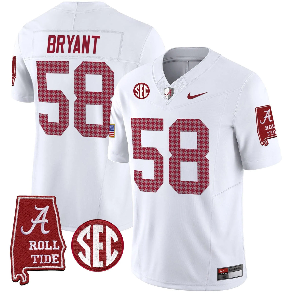 Personalized ACT Pro Combat Vapor Limited Jersey - White / Bear Bryant Stitched