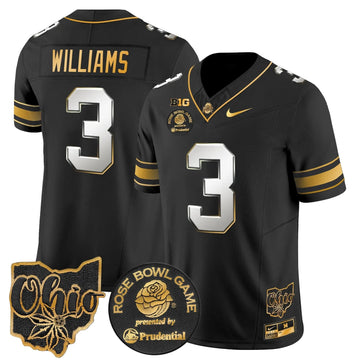 Personalized OSB Rose Bowl Gold Vapor Limited Jersey - Black Limited / Miyan Williams Stitched