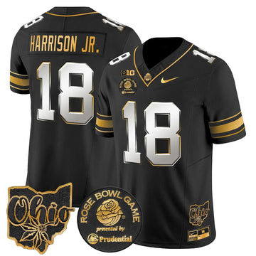 Personalized OSB Rose Bowl Gold Vapor Limited Jersey - Black Limited / Marvin Harrison Jr. Stitched