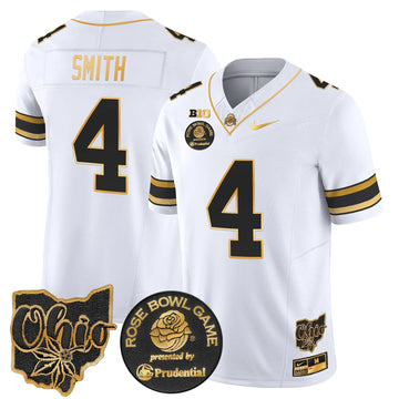 Personalized OSB Rose Bowl Gold Vapor Limited Jersey - White Gold / Jeremiah Smith Stitched