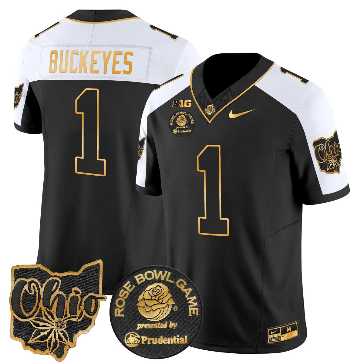 Personalized OSB Rose Bowl Gold Vapor Limited Jersey - Alternate / #1 Buckeyes Stitched