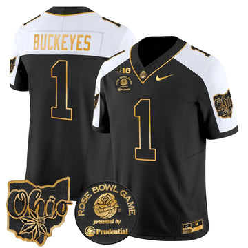 Personalized OSB Rose Bowl Gold Vapor Limited Jersey - Alternate / #1 Buckeyes Stitched