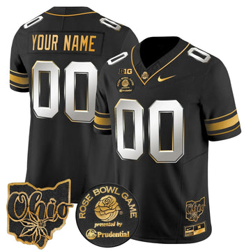 Personalized OSB Rose Bowl Gold Vapor Limited Custom Jersey - Black Limited Stitched