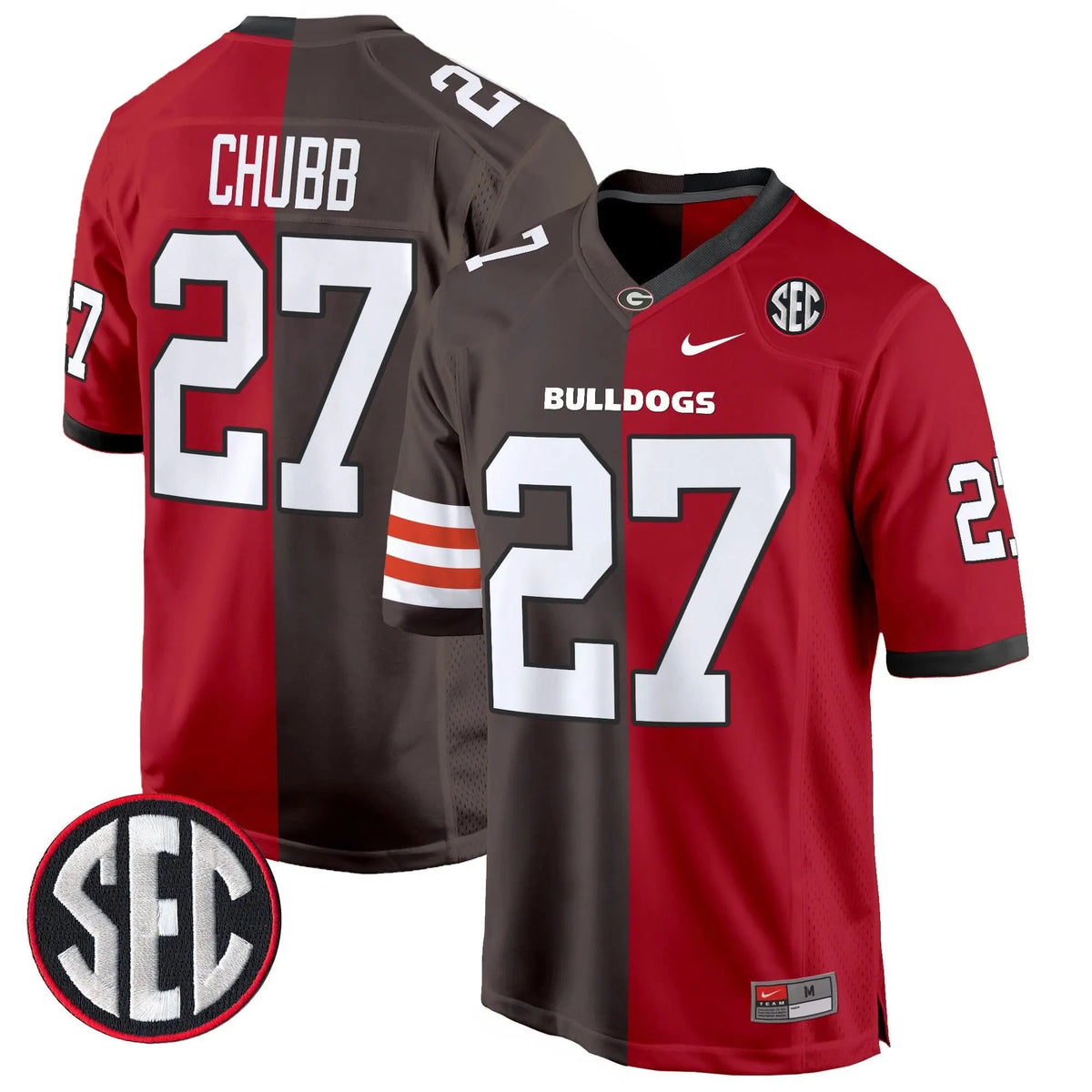 Personalized GB Split Game Jersey - Nick Chubb Stitched