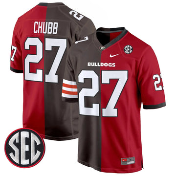 Personalized GB Split Game Jersey - Nick Chubb Stitched