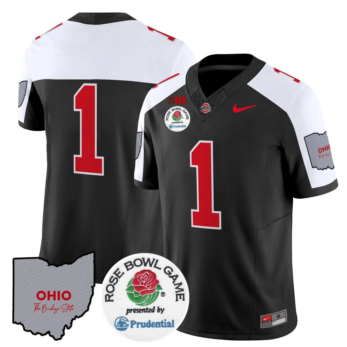 Personalized OSB Rose Bowl Vapor Limited Jersey V2 - Black Alternate / #1 Team Stitched
