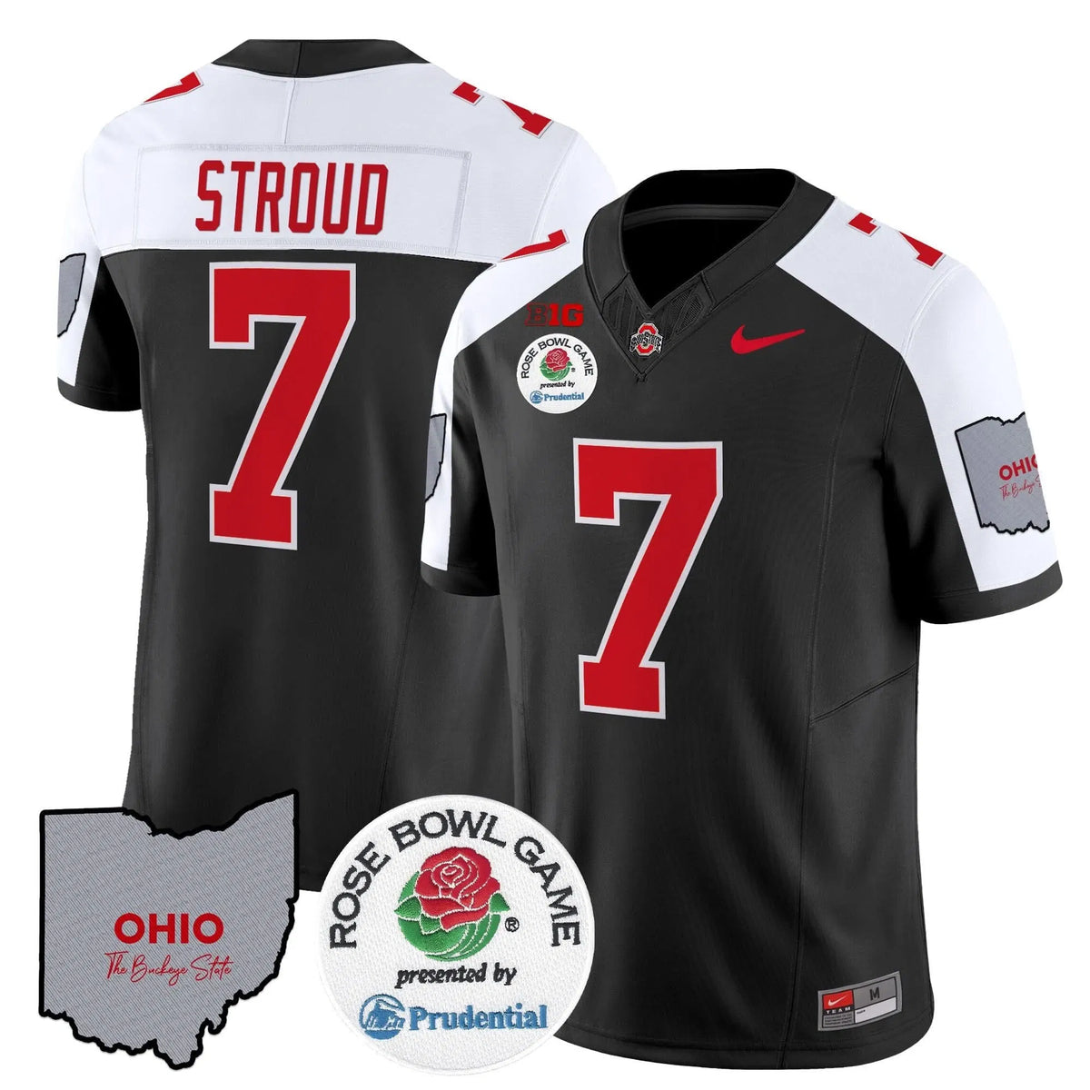 Personalized OSB Rose Bowl Vapor Limited Jersey V2 - Black Alternate / C J Stroud Stitched