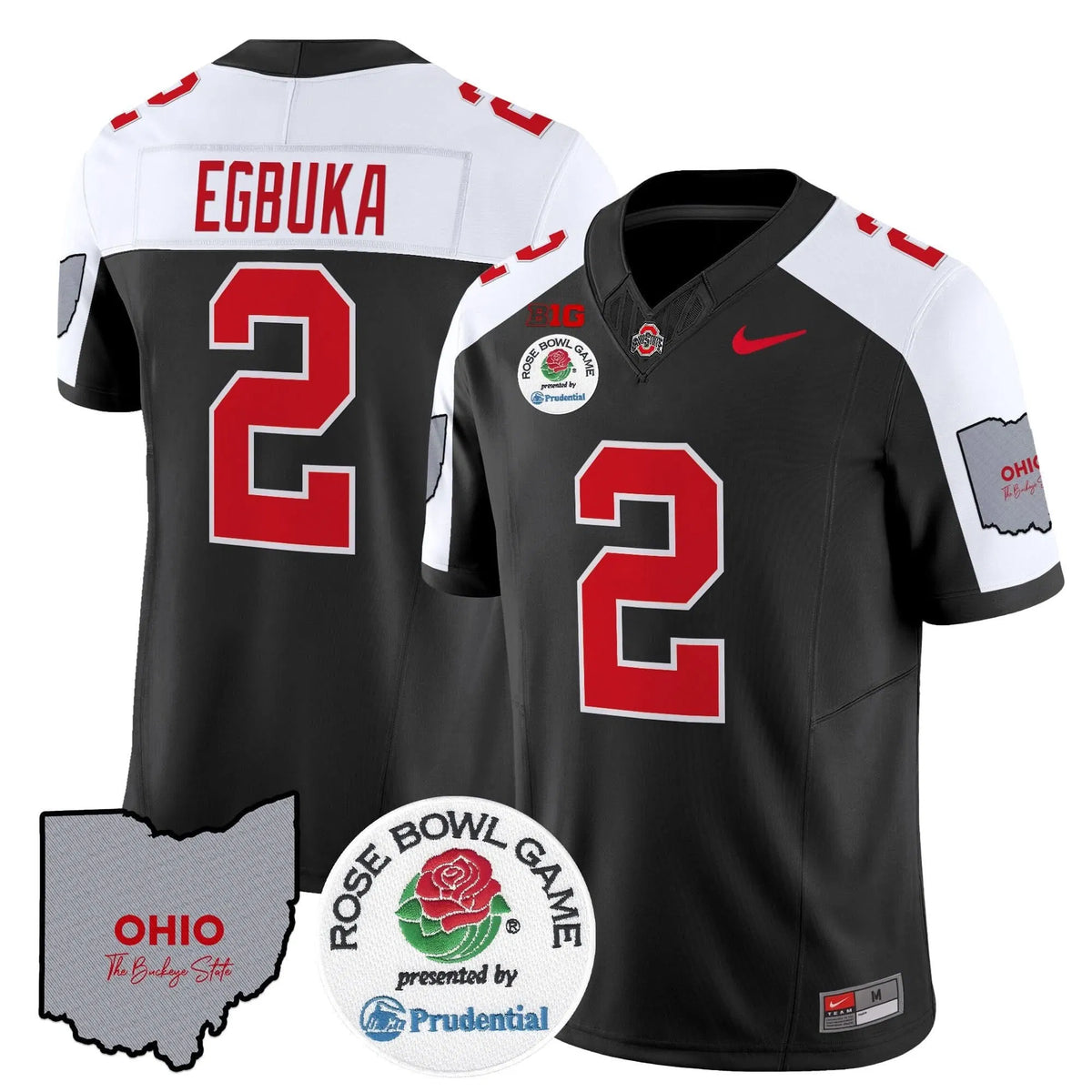 Personalized OSB Rose Bowl Vapor Limited Jersey V2 - Black Alternate / Emeka Egbuka Stitched