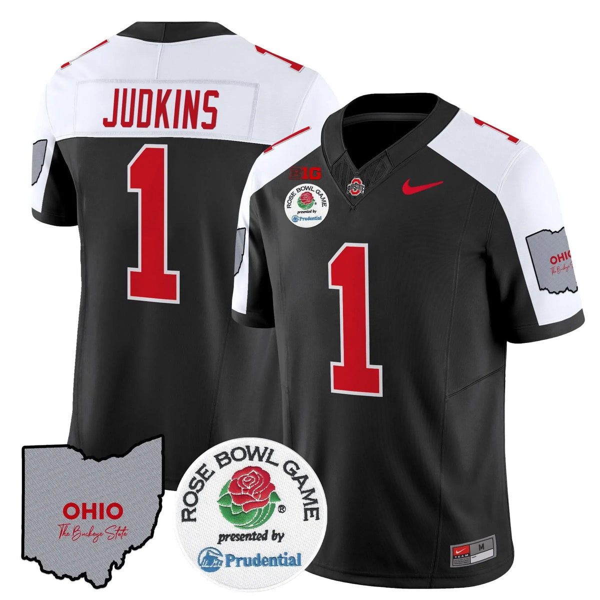 Personalized OSB Rose Bowl Vapor Limited Jersey V2 - Black Alternate / Quinshon Judkins Stitched