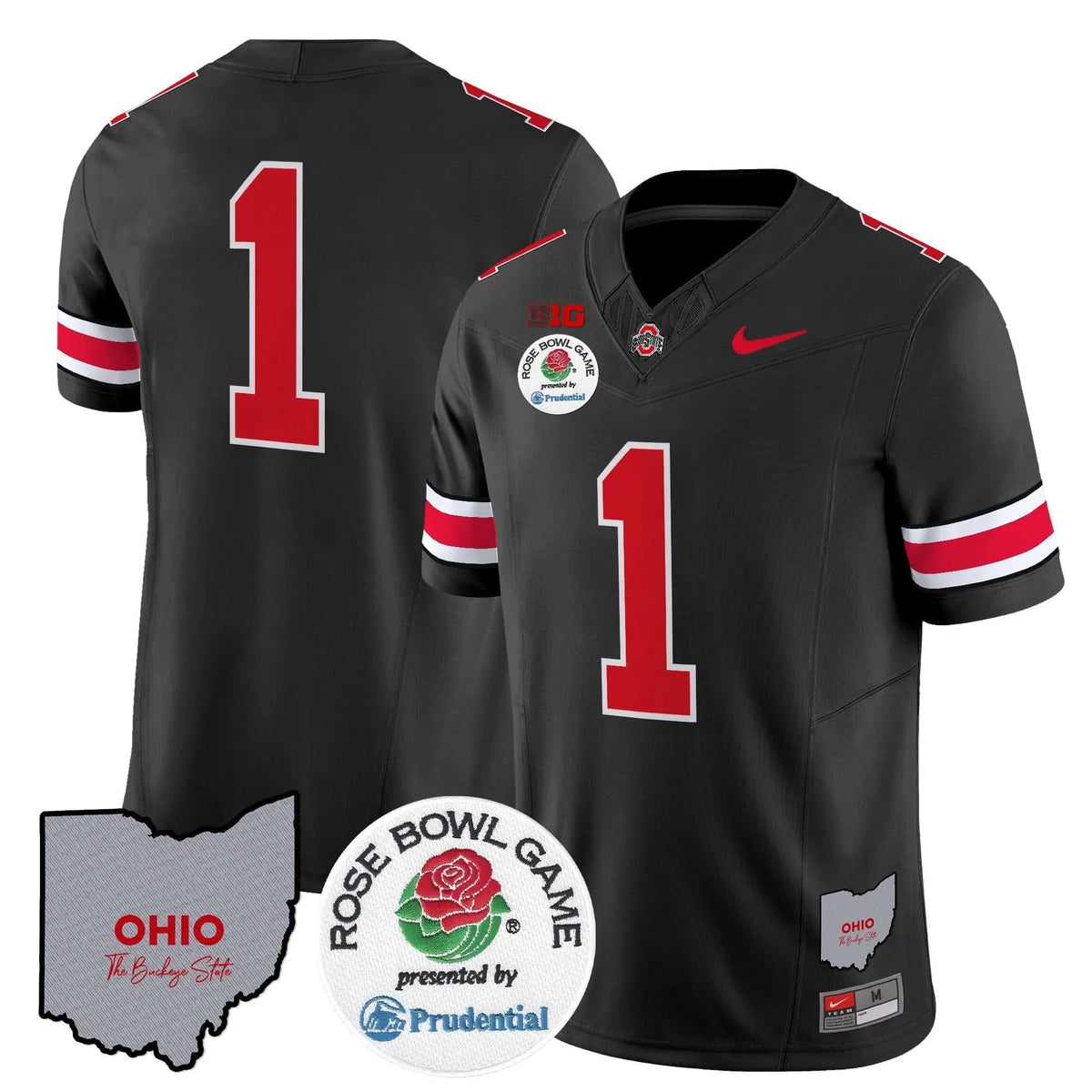 Personalized OSB Rose Bowl Vapor Limited Jersey V2 - Black / #1 Team Stitched