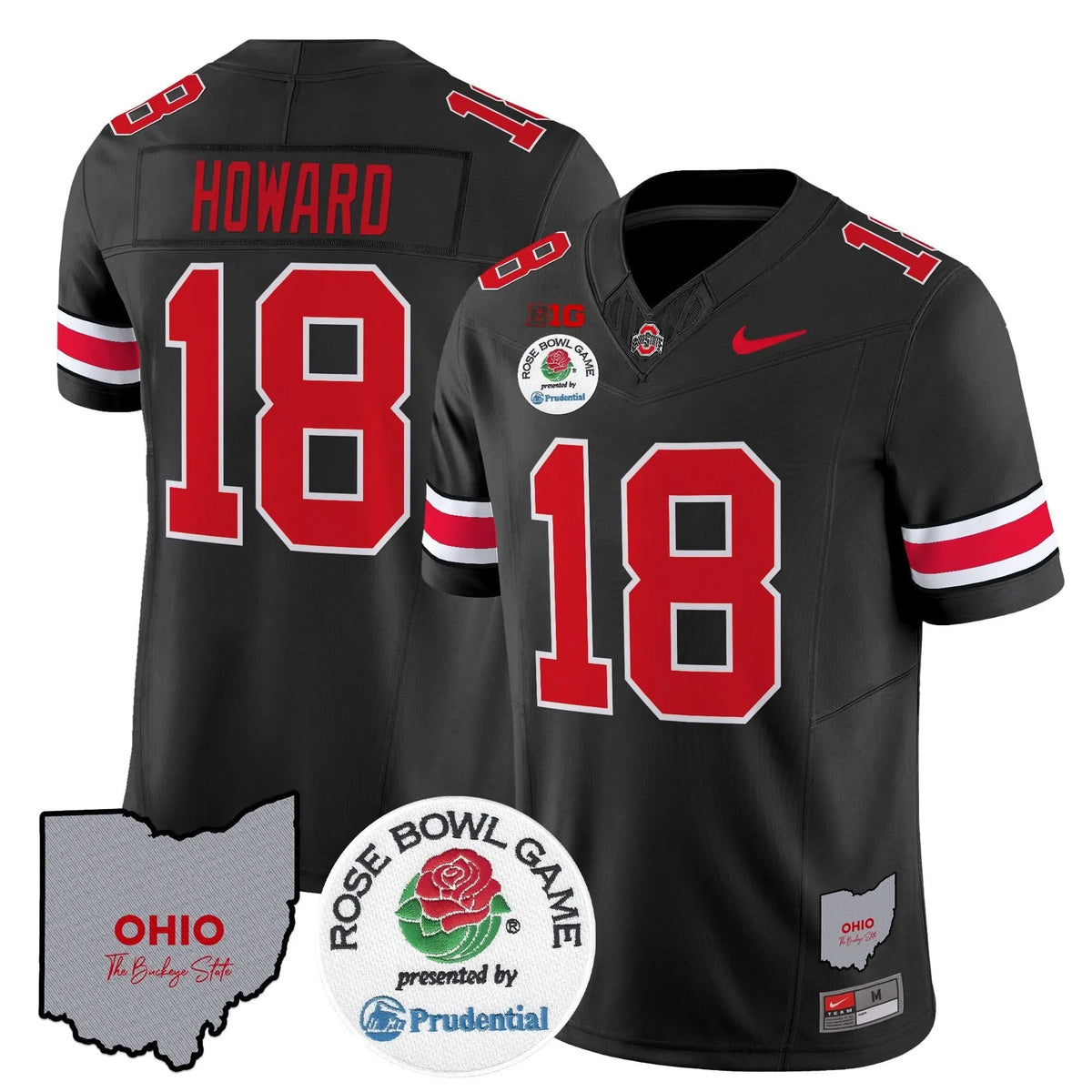 Personalized OSB Rose Bowl Vapor Limited Jersey V2 - Black / Will Howard Stitched