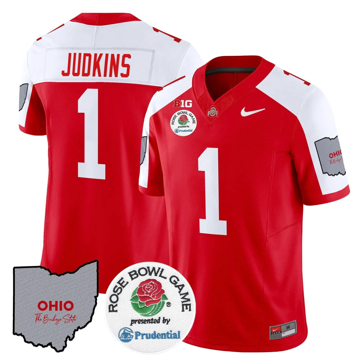 Personalized OSB Rose Bowl Vapor Limited Jersey V2 - Red Alternate / Quinshon Judkins Stitched