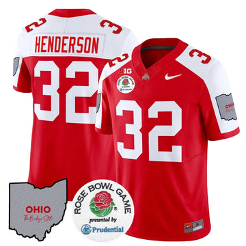Personalized OSB Rose Bowl Vapor Limited Jersey V2 - Red Alternate / TreVeyon Henderson Stitched