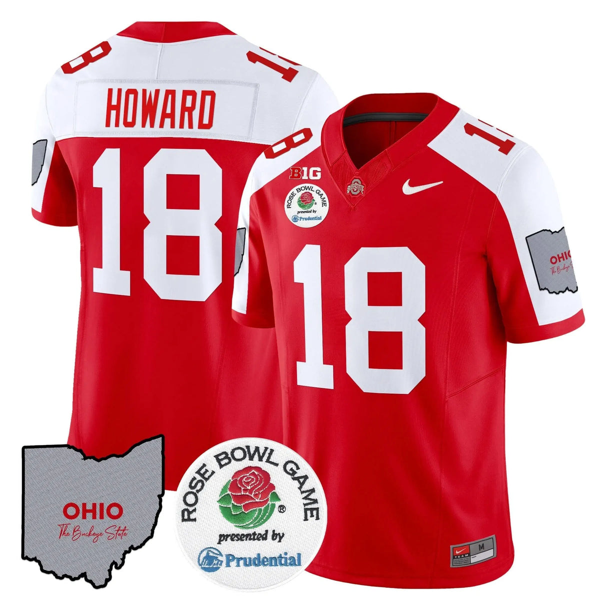 Personalized OSB Rose Bowl Vapor Limited Jersey V2 - Red Alternate / Will Howard Stitched