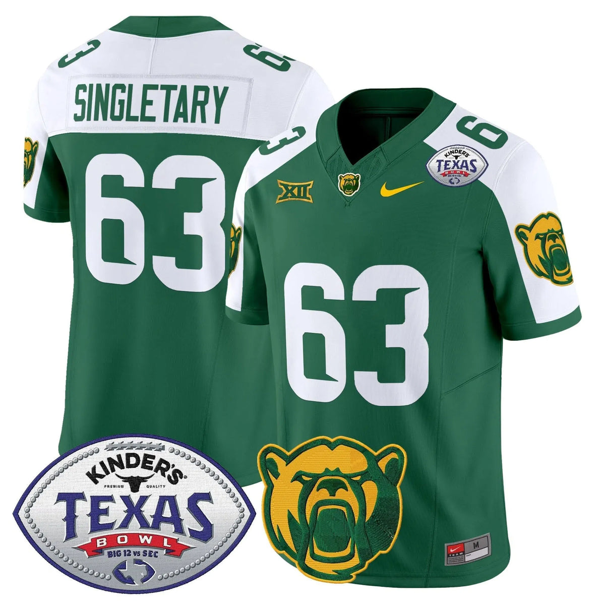 Personalized BB2026 Texas Bowl Vapor Limited Jersey - Green Alternate / Mike Singletary Stitched