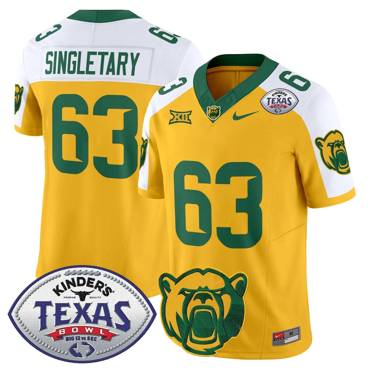 Personalized BB2026 Texas Bowl Vapor Limited Jersey - Gold Alternate / Mike Singletary Stitched