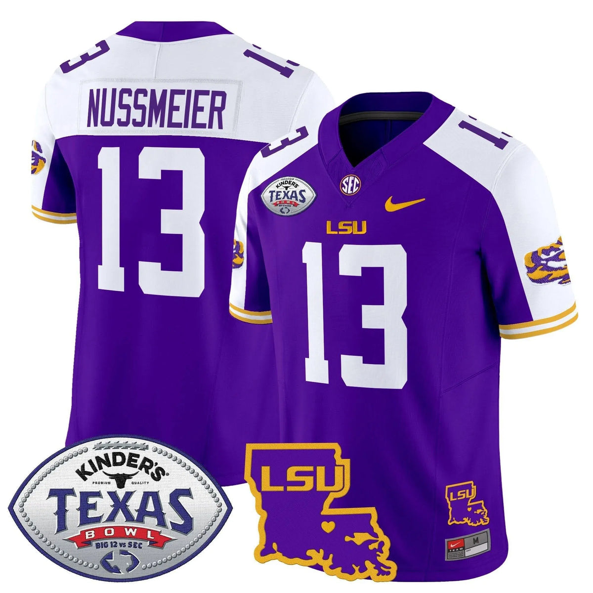 Personalized LSU 2026 Texas Bowl Patch Vapor Limited Jersey - Purple Alternate / Garrett Nussmeier Stitched