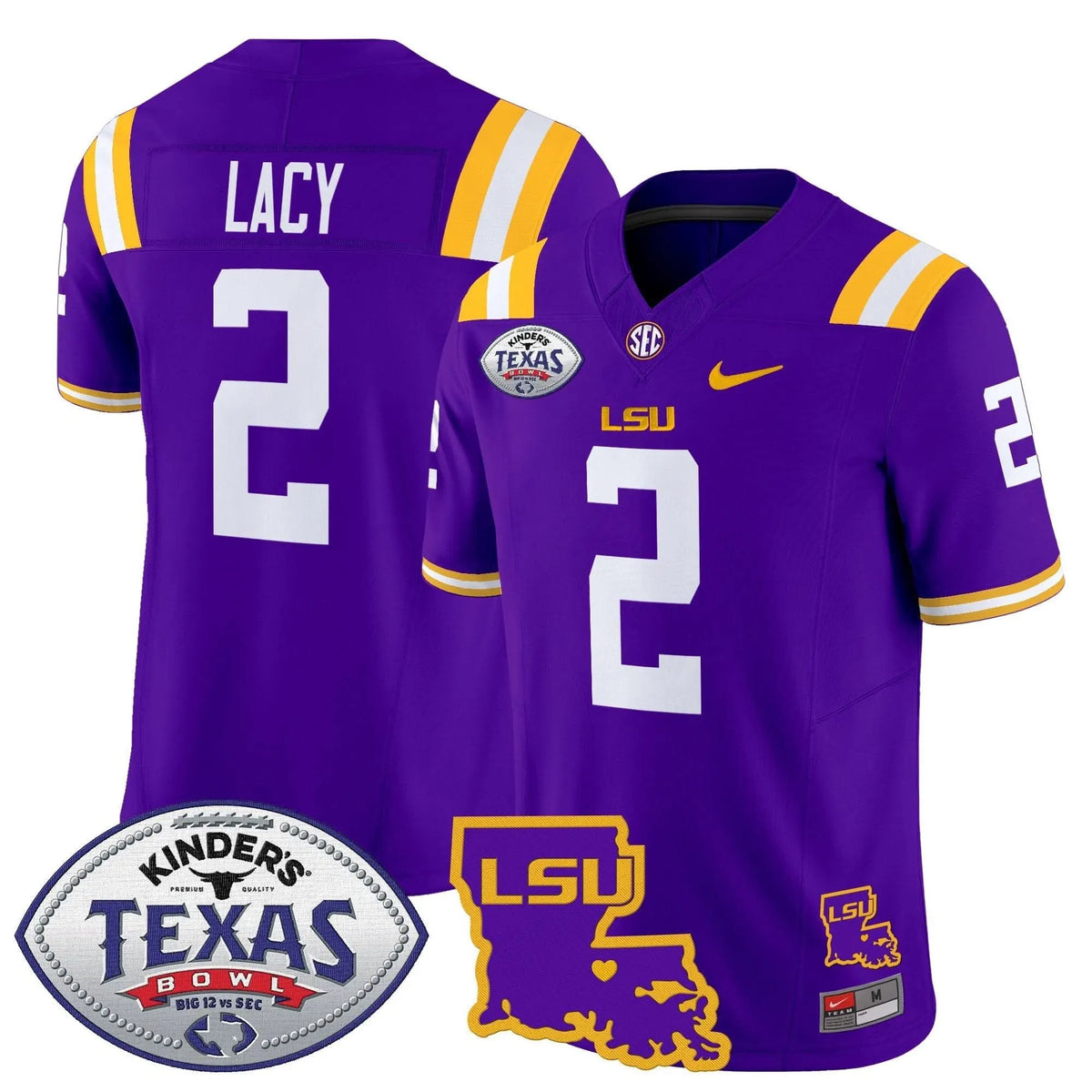 Personalized LSU 2026 Texas Bowl Patch Vapor Limited Jersey - Purple / Kyren Lacy Stitched