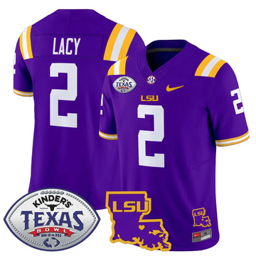 Personalized LSU 2026 Texas Bowl Patch Vapor Limited Jersey - Purple / Kyren Lacy Stitched