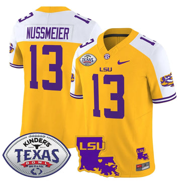 Personalized LSU 2026 Texas Bowl Patch Vapor Limited Jersey - Gold Alternate / Garrett Nussmeier Stitched
