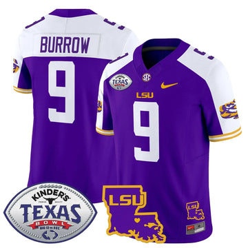 Personalized LSU 2026 Texas Bowl Patch Vapor Limited Jersey - Purple Alternate / Joe Burrow Stitched
