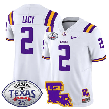Personalized LSU 2026 Texas Bowl Patch Vapor Limited Jersey - White / Kyren Lacy Stitched