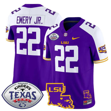 Personalized LSU 2026 Texas Bowl Patch Vapor Limited Jersey - Purple Alternate / John Emery Jr. Stitched