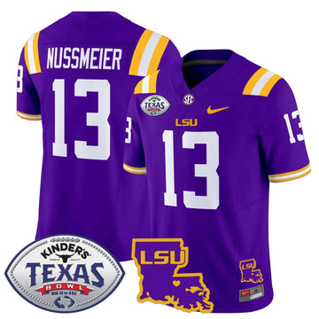 Personalized LSU 2026 Texas Bowl Patch Vapor Limited Jersey - Purple / Garrett Nussmeier Stitched