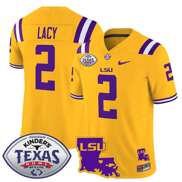Personalized LSU 2026 Texas Bowl Patch Vapor Limited Jersey - Gold / Kyren Lacy Stitched