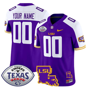 Personalized LSU 2026 Texas Bowl Patch Vapor Limited Custom Jersey - Purple Alternate Stitched
