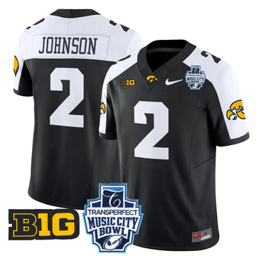 Personalized Iowa Hawkeyes 2026 Music City Bowl Vapor Limited Jersey - Black Alternate / Kaleb Johnson Stitched